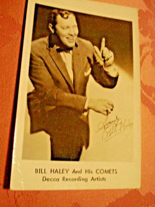 VINTAGE BILL HALEY AND HIS COMETS DECCA RECORDING ARTIST POSTCARD FAN CARD 3