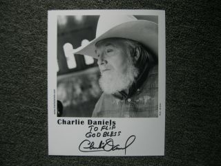 Charlie Daniels Hand Signed / Autographed Inscribed 8x10 Photo Autograph