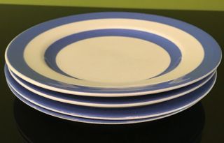 Cornishware T G Green Staffordshire Blue & White Cake Plates Four