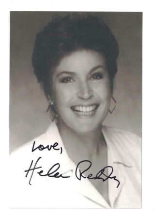 Helen Reddy Signed Autographed 4 X 6 Photo Singer Actress Activist A
