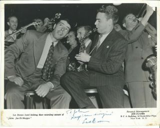 Les Brown & Vintage Signed Autographed Photo With Joe Dimaggio D.  2001