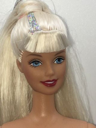 Nude Barbie Platinum Blonde With Silver Strands Blue Eyes For Ooak