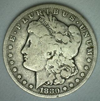 1880 Cc Morgan Silver Dollar Coin Circulated $1 Us Carson City Minted Very Good