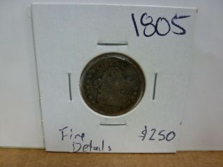 1805 Draped Bust Dime Coin - (holed)