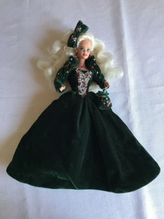 1991 Happy Holiday Barbie Doll,  Fancy Green Velvet Dress