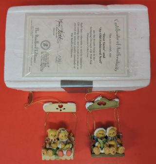 Set/2 Cherished Teddies Swinging Through Life With You Ornaments 68704