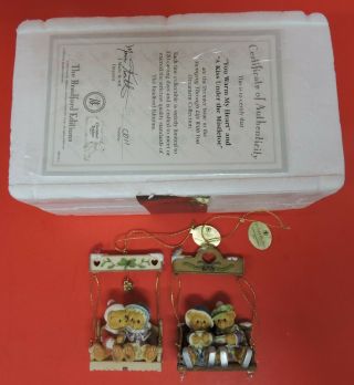 Set/2 Cherished Teddies Swinging Through Life With You Ornaments 68701