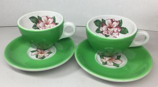 Greenbrier Resort Hotel Restaurant Ware Cup Saucers,  Shenango China Rhododendron
