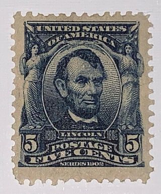 Travelstamps: 1902 - 03 US Stamps Scott 304 Abraham Lincoln OG 5 cents 3