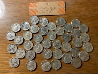 Roll Washington Quarters 1932 - 1964 90 Silver $10 (40 Coins)