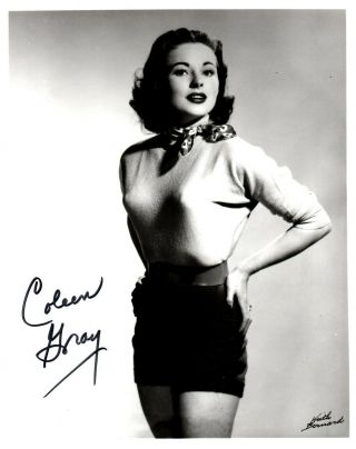 Coleen Gray " Deceased " Sexy Signed In Person 8x10 B&w Photo