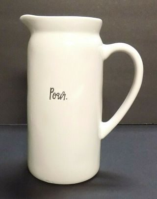 Rae Dunn Pour Cursive Writing,  Large Tall Pitcher By Magenta