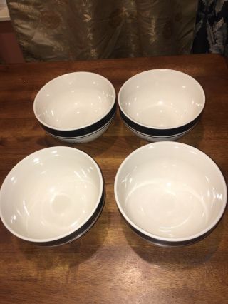 Set Of 4 Folk Craft Stoneware Cereal or Soup Bowls White Tail Deer by Scottyz EC 3