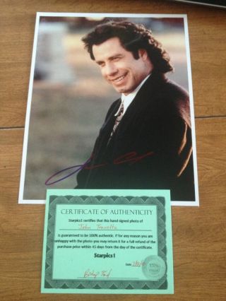 John Travolta Signed Autographed 8x10 Photo W/