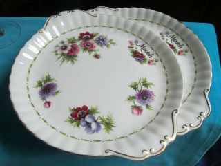 Royal Albert Bone China,  England,  Flower Of The Month - Anemone - March Cake Plates