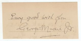 George Mudie Jr Cut Signature Autograph British Stage Actor Theatre Scrooge