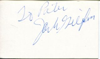 Jack Gilford Autograph Actor In Soap / Taxi / Cocoon & Here 