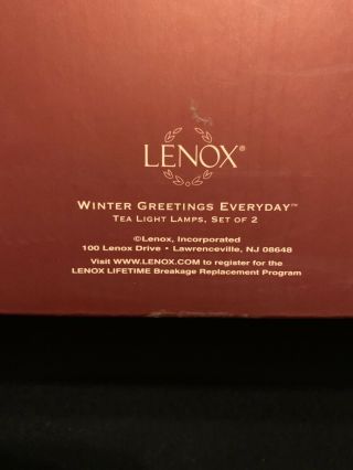SET 2 Lenox Winter Greetings Everyday Candle Lamp Red Cardinal Yankee tea light 3