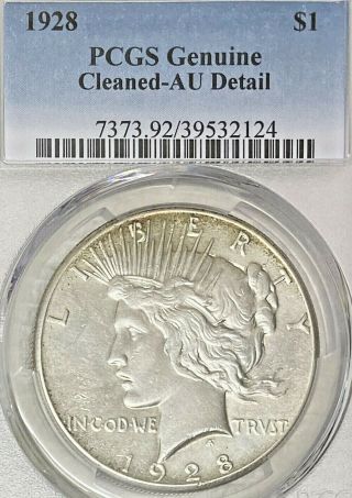 1928 $1 Peace Silver Dollar Pcgs Au Detail