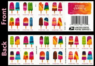 Us 5285 - 5294 5294b Frozen Treats Forever Booklet (20 Stamps) Mnh 2018