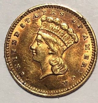 1862 $1 Gold Dollar,  Type 3,  Civil War Date,  Circulated,  Few Little Rim Marks