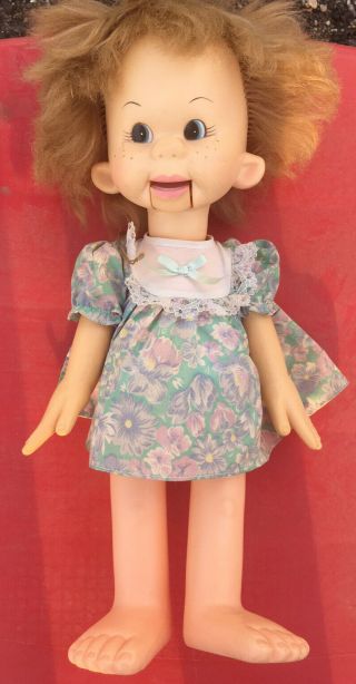 1974 Horsman Ventriloquist Tessie Talk Doll 18 "