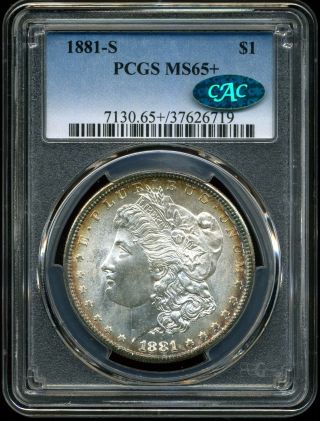1881 - S $1 Morgan Silver Dollar Ms65,  Pcgs Cac 37626719
