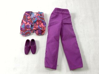 Vtg 1991 Ken My First Fashions Outfit 2946 Purple Pants Top Vest Shoes Barbie