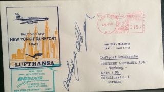 Autographed Cover By Maj General Archie Old - 1st Around The World Non - Stop Jet