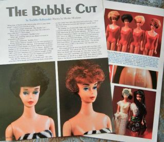 6p History Article,  Pics - Vtg Mattel Bubble Cut Barbie Doll & Hair Repair