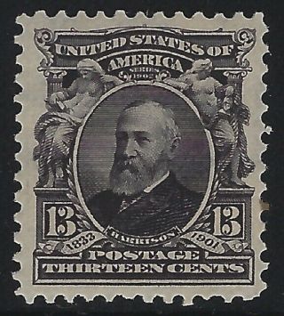 Us Stamps - Scott 308 - 13c Harrison - Og Hinged - Xf (l - 276)