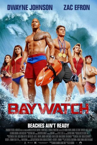 " Baywatch 2017 ".  Dwayne Johnson Zac Efron.  Classic Movie Poster Various Sizes