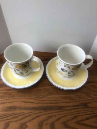 Villeroy & Boch Toscana Flowers Cup & Saucer Two Set German Porcelain Coffee Tea