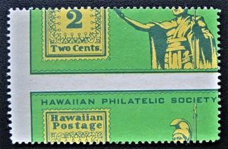 Hawaii Hawaiian Philatelic Society Stamp Huge Misperf Error Efo