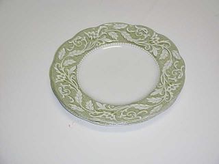 J & G Meakin China Renaissance Green Pattern Bread And Butter Plate Set