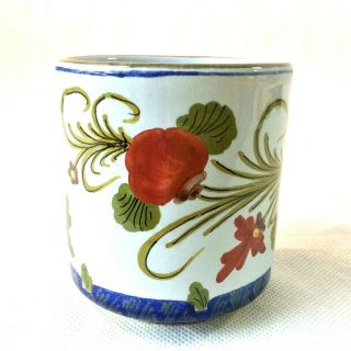 Faenza La Vecchia Blu Carnation Italy Ceramic Pottery Vase Cup 3 ",  H Multi Flora