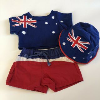 Build A Bear Clothes Australia Shirt Hat Swim Trunks Shorts 3 Pc Outfit Babw