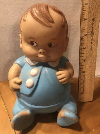 Vintage Uneeda Doll Co Inc 1957 Plum - Pees Baby Blue Rubber Doll Boy