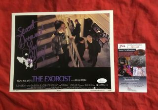 The Exorcist Lobby Card Signed By Linda Blair,  Sweet Dreams,  Jsa Stairs