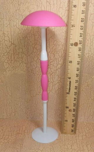 Barbie Size Dollhouse Furniture 7.  5 " Tall Pink White Floor Lamp