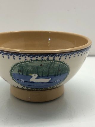 Nicholas Mosse Pottery Made In Ireland Landscape Duck 6” Footed Bowl