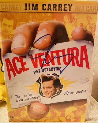 Jim Carrey Signed Pet Detective Dvd Movie Autographed Ace Ventura The Mask