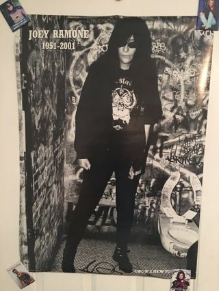 Rare Oop Joey Ramone Cbgbs Tribute Poster Rip Punk Rock