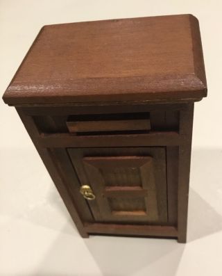 Shackman Dollhouse Miniature Wooden Ice Box Refrigerator