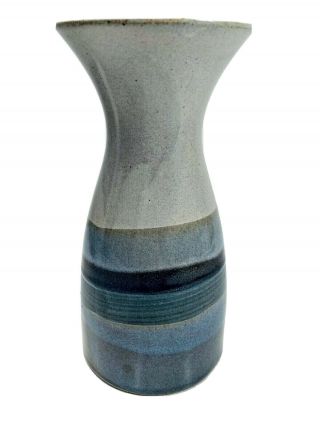 Otagiri Vase (8.  75 ") Porcelain Hand Crafted In Japan Blue Gray Beige Modernist