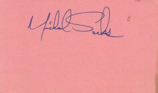 Michael Sacks Signed 3x5 Index Card Actor/slaughterhouse Five
