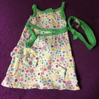 American Girl Doll Spring Dress And Headband Outfit Truly Me Green Colorful Dots