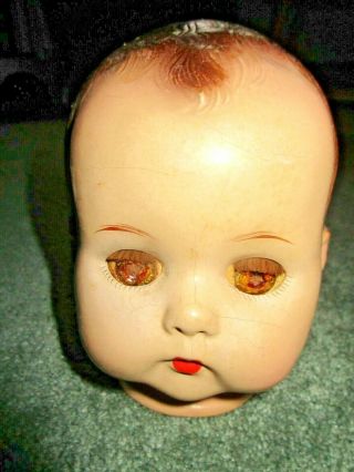 Vintage Composition R&b Doll Head Just The Head 15 " Circumference