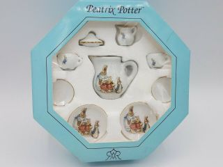 Vintage Beatrix Potter Peter Rabbit Mini Tea Set Reutter Porzellan Germany