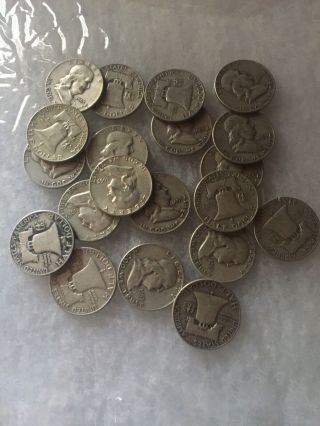(20) Franklin Half Dollars - Pre - 1964 90 Silver - One Roll 20 Coins